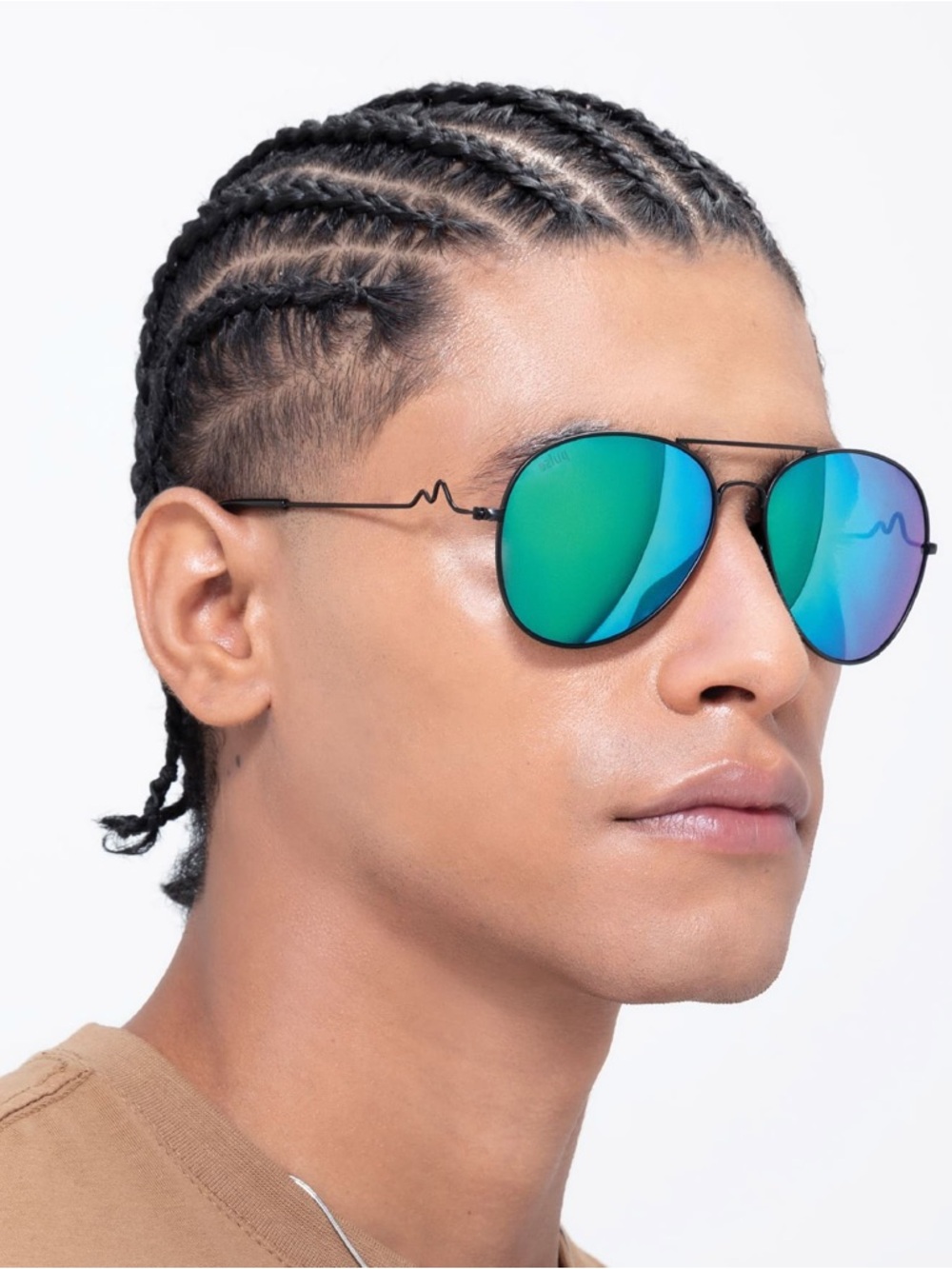 Unisex pulse aviators sunglasses blue / green